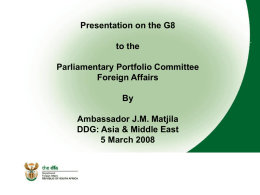 South Africa`s Engagement with G8