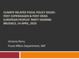 Climate Related Fiscal Policy Issues