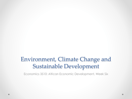 vi environment, climate change and sustainable development