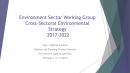 Cross Sectoral Environmental Strategy 2017-2022