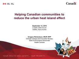 Helping Canadian Communities to Reduce the Urban Heat Island