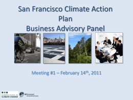 San Francisco Climate Action Plan Business Advisory Panel