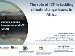 Climate Change Adaptation and ICT