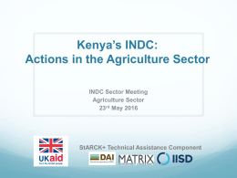 Presentation- Kenya`s INDC Actions in the Agriculture