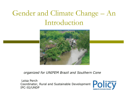 Gender and climate change – Mainstreaming change