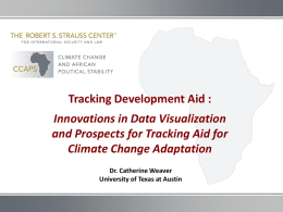 Tracking Development Aid : Innovations in Data Visualization and