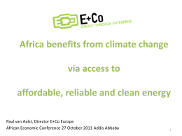 Africa benefits from climate change via access to affordable, reliable