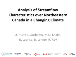 Analysis of Streamflow Characteristics over Northeastern Canada in