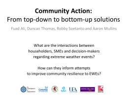 Community Action: from top down to bottom up solutions
