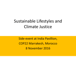 Sustainable Lifestyles and Climate Justice