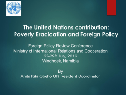 The UN`s mandate - UNDP in Namibia