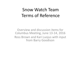 Snow Watch Terms of Reference