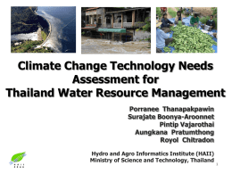 Climate Change Technology Needs Assessment for Thailand Water