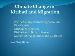 Maria Tiimon - Climate Change in Kiribati and Migration