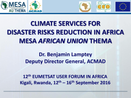 Leveraging Global Initiatives to Enhance African Climate Services