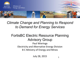 BC Electricity Policy and Emissions