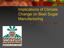 Implications of Greenhouse Gas Regulations on Beet Sugar