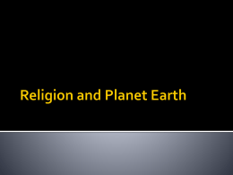 Religion and Planet Earth