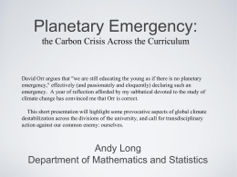 Planetary Emergency - Northern Kentucky University