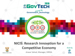 NICIS: Research Innovation for a Competitive