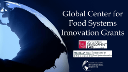 Global Center for Food Systems Presentation