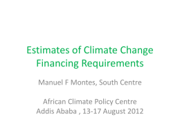 Estimates of Climate Change Financing Requirements