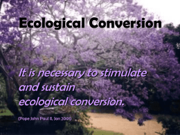It is necessary to stimulate and sustain ecological conversion.