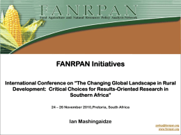 FANRPAN Initiatives - University of Pretoria
