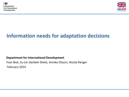 Climate information and decision making in development and