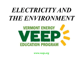 ELECTRICITY AND THE ENVIRONMENT www.veep.org