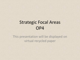 Strategic Focal Areas OP4