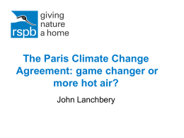 The Paris Climate Change Agreement: game changer or more hot air?
