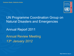 UN Programme Coordination Group on Natural Disasters and