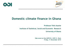 Domestic climate finance in Ghana