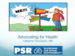 Advocacy - Physicians for Social Responsibility