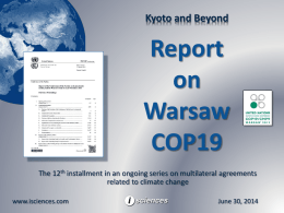 Report on Warsaw COP19