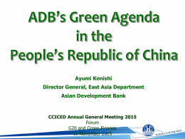 2015-12-03 ADB`s Green Agenda in the People`s Republic of China