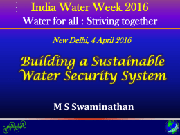Building a Sustainable Water Security System