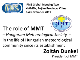 S2-06-The role of MMT – Hungarian Meteorological Society