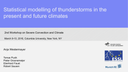 Statistical modelling of thunderstorms in the present and future climate