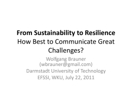 From Sustainability to Resilience? How Best to Communicate