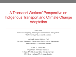 A Transport Workers* Perspective on Indigenous Transport