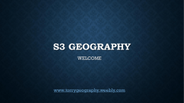 S3 GEOGRAPHY Course Info