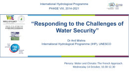 Responding to the Challenges of Water Security under Climate