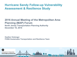 Hurricane Sandy Follow-up Vulnerability Assessment