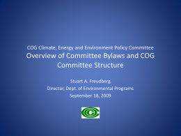COG Climate, Energy and Environment Policy Committee Review of