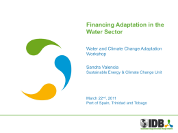 Investment and financial flows needed for adaptation