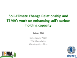 Soil-Climate Change Relationship and TEMA`s work on enhancing