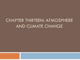 Chapter Thirteen: Atmosphere and Climate Change