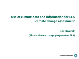 Use of climate data and information for EEA climate